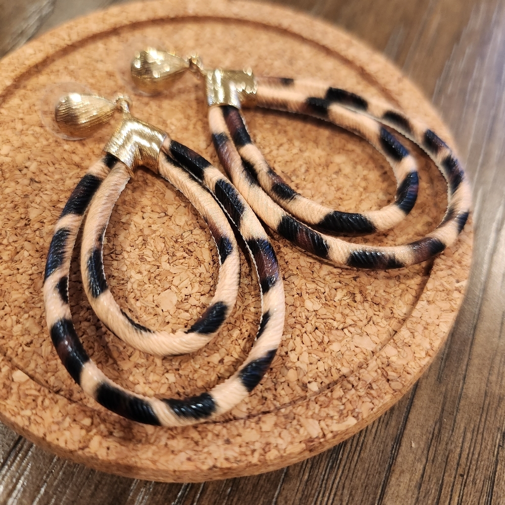 Leopard Animal Print Drop Dangle Earrings
